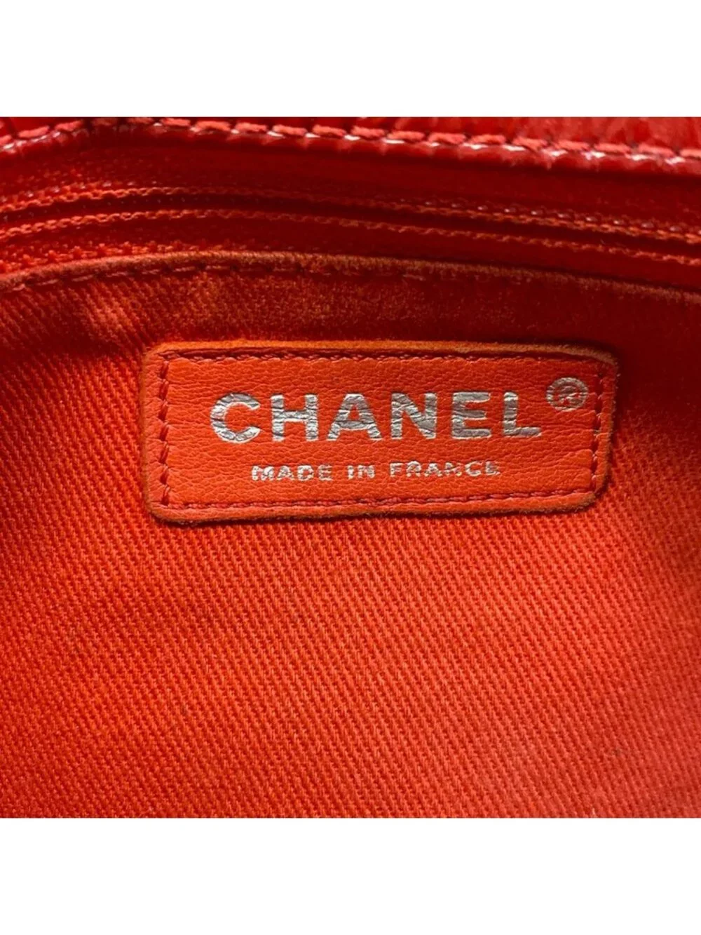 Chanel Shoulder Bag Red Silver Chain Leather
